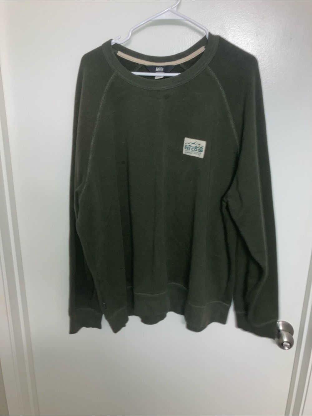 Men's Olive Green Crewneck Sweater XXL oversize